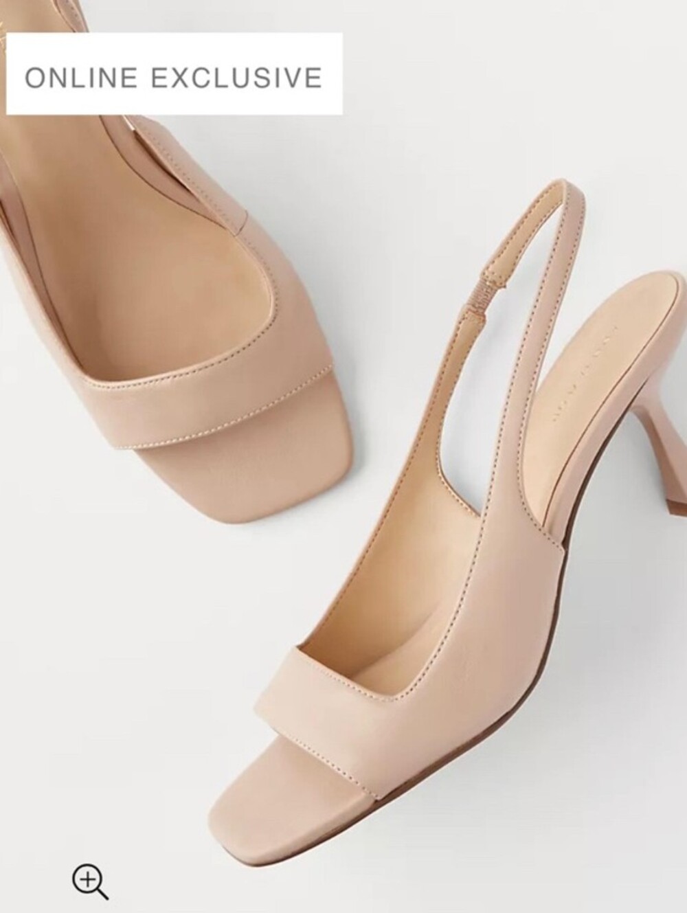 NWOT Ann Taylor Women's Neutral Nude Kitten Heel Open Toe Elastic Slingback 10